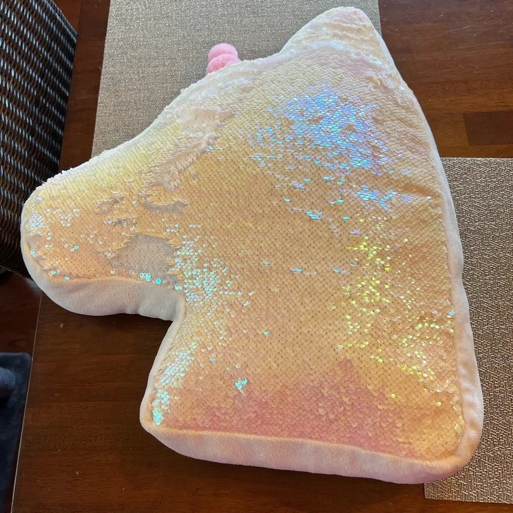 Sequin Unicorn Pillow‎